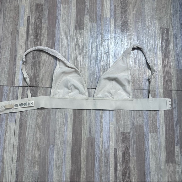 SKIMS Ribbed Cotton Plunge Bralette Oatmeal Heather Size XS NWT - Picture 7 of 12